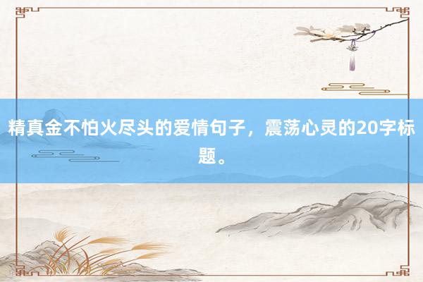 精真金不怕火尽头的爱情句子，震荡心灵的20字标题。