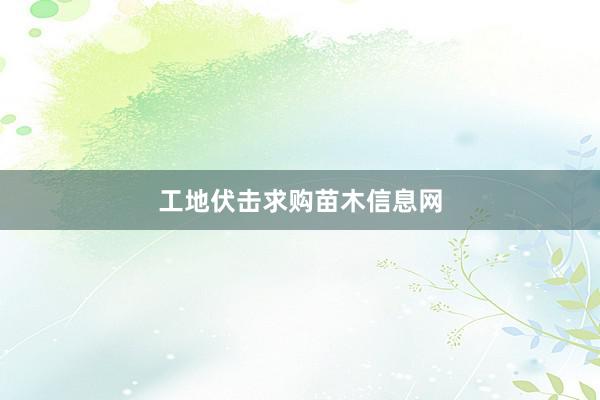 工地伏击求购苗木信息网
